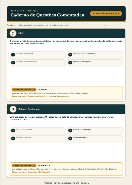 Amostra de material de revisão da Rota 25