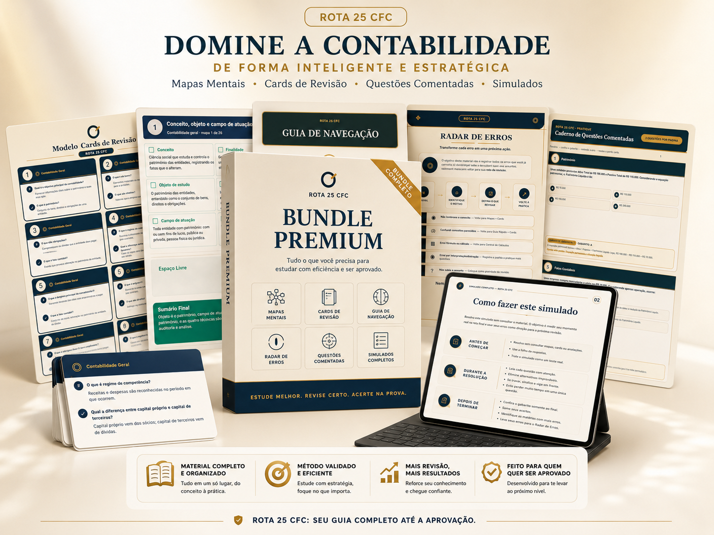 Kit Completo Rota 25 CFC com mapas mentais, cards, questões, simulado e guias de revisão