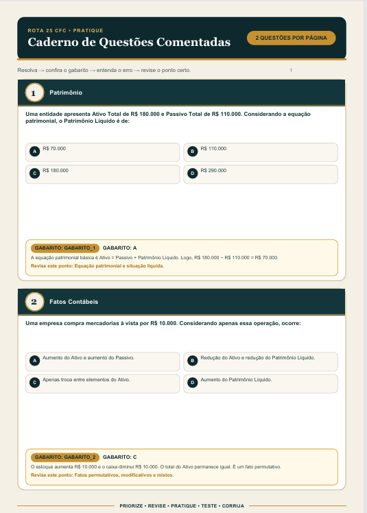 Amostra de material de revisão da Rota 25